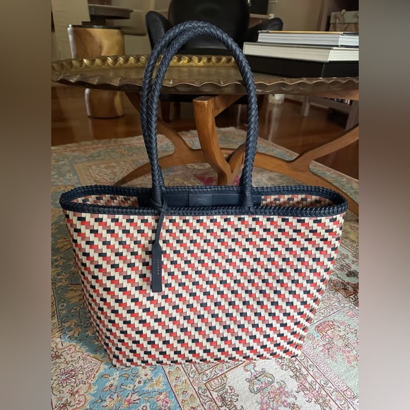 RADLEY LONDON Handbags - Woven Multicolor Tote Bag with Navy Trim